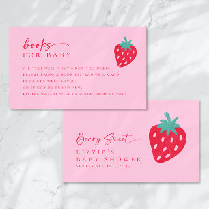 Boeken voor Baby Berry Sweet Script Baby shower Informatiekaartje