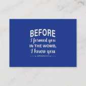 Boeken voor Baby Bible Verse Baby shower Blue Informatiekaartje (Achterkant)