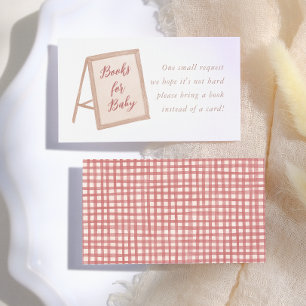 Boeken voor baby bij baby shower met thema boerenm informatiekaartje