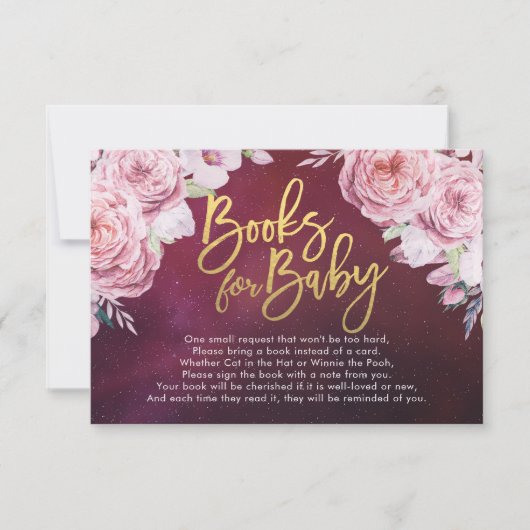 Boeken voor baby bij baby shower / Neem een boek m Kaart (Voorkant)