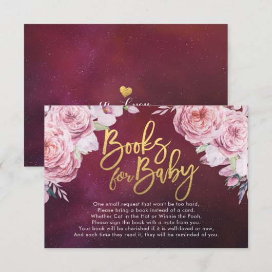 Boeken voor baby bij baby shower / Neem een boek m Kaart (Voorkant / Achterkant)