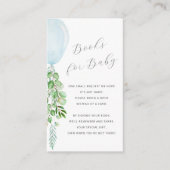 Boeken voor Baby Blauwe Ballonnen Eucalyptus Informatiekaartje (Voorkant)