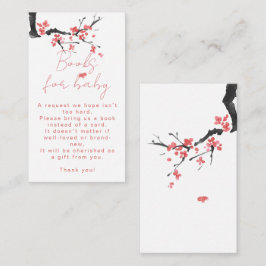 Boeken voor Baby Blooming Pink Blossom Baby Shower Informatiekaartje