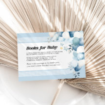 Boeken voor Baby Blue Baby shower Kaart
