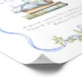 Boeken voor baby Blue bow New Chapter baby shower Poster (Hoek)