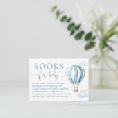 Boeken voor Baby Blue Hete Luchtballon Baby shower Informatiekaartje (Staand voorkant)