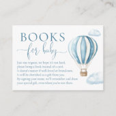 Boeken voor Baby Blue Hete Luchtballon Baby shower Informatiekaartje (Voorkant)