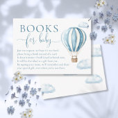 Boeken voor Baby Blue Hete Luchtballon Baby shower Informatiekaartje