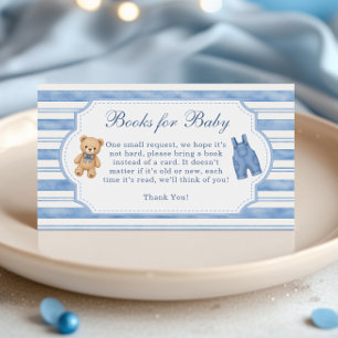 Boeken voor baby - Blue Jean Baby Shower Informatiekaartje