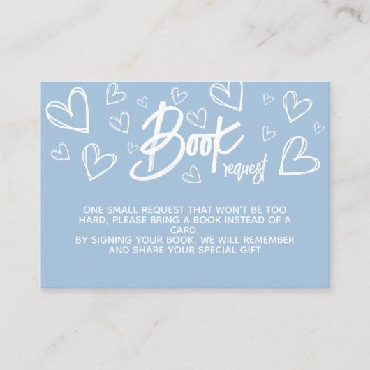 Boeken voor Baby Blue Moderne Douche Informatiekaartje (Voorkant)