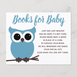 Boeken voor Baby Blue Owl Baby shower Insert
