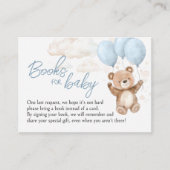 Boeken voor Baby Blue Teddy Bear Baby shower Informatiekaartje (Voorkant)