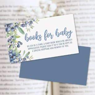 Boeken voor Baby Blueberry Berry Sweet Baby shower Informatiekaartje