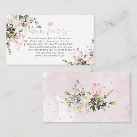Boeken voor Baby Blush Roze Eucalyptus Informatiekaartje (Voorkant / Achterkant)