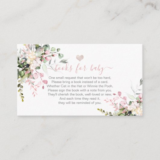 Boeken voor Baby Blush Roze Eucalyptus Informatiekaartje (Voorkant)