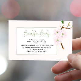 Boeken voor Baby blush roze spring baby shower Informatiekaartje