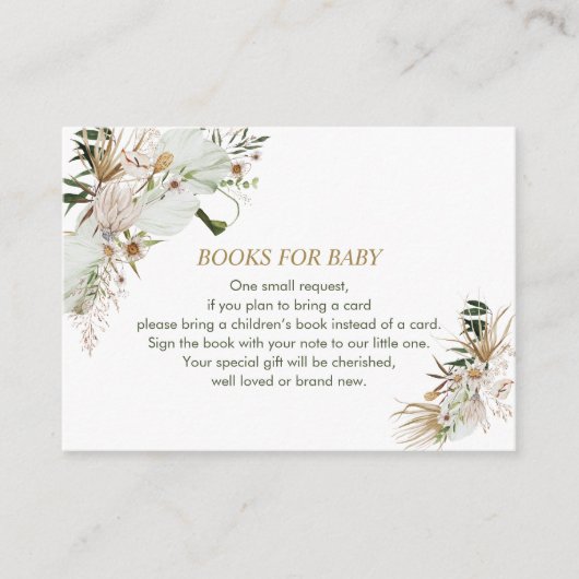 Boeken voor Baby, Boekaanvraag, Boho Baby shower E Informatiekaartje (Voorkant)