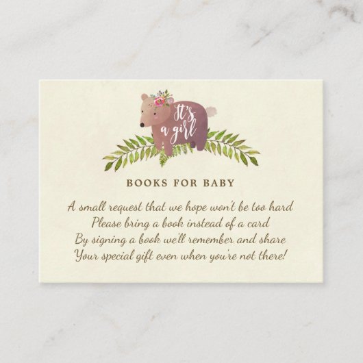 boeken voor baby boekaanvraag kaartje schattig bee informatiekaartje (Voorkant)