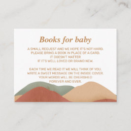 Boeken voor Baby | Boho Baby Shower Zuidwestelijke Informatiekaartje