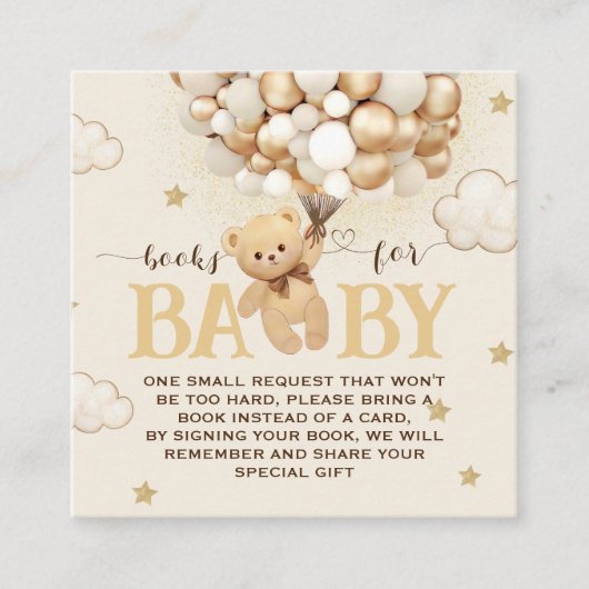 Boeken voor Baby Boho Beer Thema Baby shower Informatiekaartje (Voorkant)