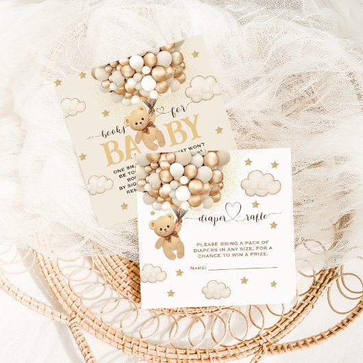 Boeken voor Baby Boho Beer Thema Baby shower Informatiekaartje