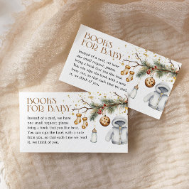 Boeken voor Baby Boho Christmas Baby shower Informatiekaartje