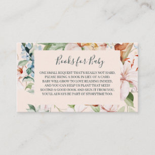 Boeken voor Baby Boho Floral Baby shower Informatiekaartje