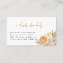 Boeken voor Baby Boho Floral Pumpkin Baby shower