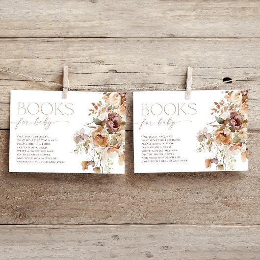 Boeken voor Baby boho herfst floral waterverven Informatiekaartje