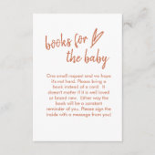 Boeken voor Baby Boho Minimalist Heart Terracotta Informatiekaartje (Voorkant)