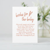 Boeken voor Baby Boho Minimalist Heart Terracotta Informatiekaartje (Staand voorkant)