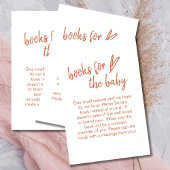 Boeken voor Baby Boho Minimalist Heart Terracotta Informatiekaartje