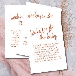 Boeken voor Baby Boho Minimalist Heart Terracotta Informatiekaartje