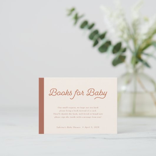 Boeken voor Baby | Boho-minimalistische lijnen Informatiekaartje (Staand voorkant)