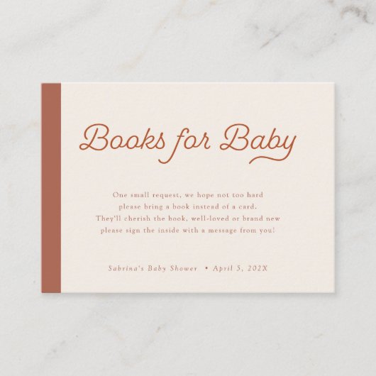 Boeken voor Baby | Boho-minimalistische lijnen Informatiekaartje (Voorkant)