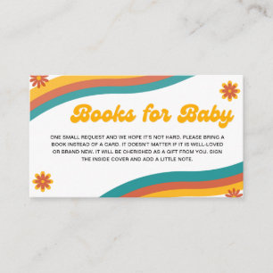 Boeken voor Baby Boho Retro Sunshine Baby shower Informatiekaartje