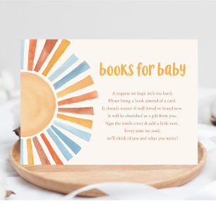 Boeken voor baby boho sunshine sun baby shower informatiekaartje