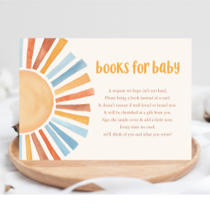 Boeken voor baby boho sunshine sun baby shower informatiekaartje