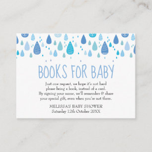Boeken voor Baby Book Request Baby shower Informatiekaartje