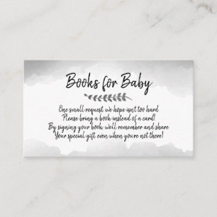 Boeken voor Baby Book Request Baby shower Invitati Visitekaartje