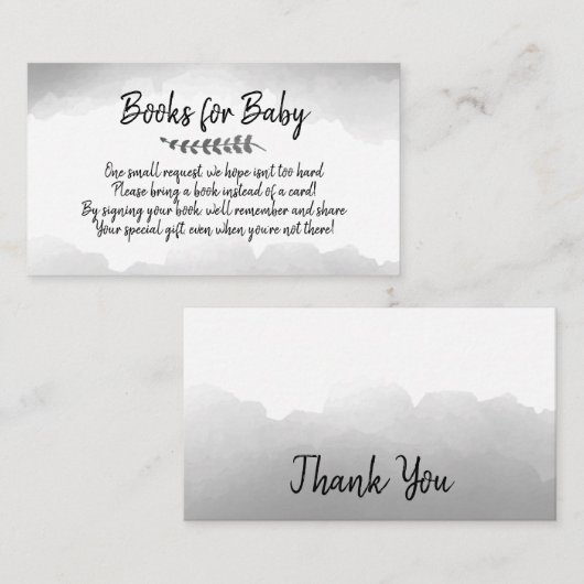 Boeken voor Baby Book Request Baby shower Invitati Visitekaartje (Voorkant / Achterkant)