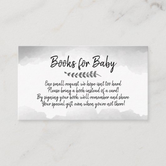 Boeken voor Baby Book Request Baby shower Invitati Visitekaartje (Voorkant)
