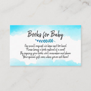 Boeken voor Baby Book Request Baby shower Invitati Visitekaartje