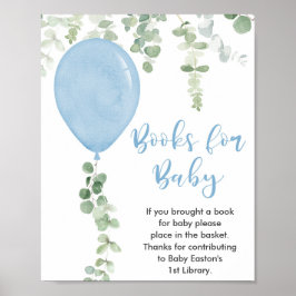 Boeken voor Baby-bordblauwe ballonnen groen Poster