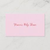 Boeken voor Baby Bow Cherry Pink & Red Hand Drawn Informatiekaartje (Achterkant)