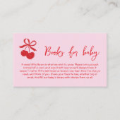 Boeken voor Baby Bow Cherry Pink & Red Hand Drawn Informatiekaartje (Voorkant)