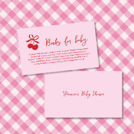 Boeken voor Baby Bow Cherry Pink & Red Hand Drawn Informatiekaartje