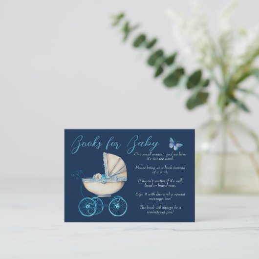 Boeken voor Baby Boy Baby Carriage Informatiekaartje (Staand voorkant)