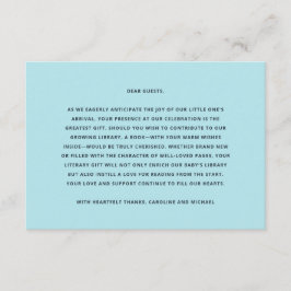 Boeken voor Baby Boy Baby shower Informatiekaartje