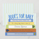 Boeken voor Baby Boy Baby shower Invitation Kaart (Voorkant / Achterkant)